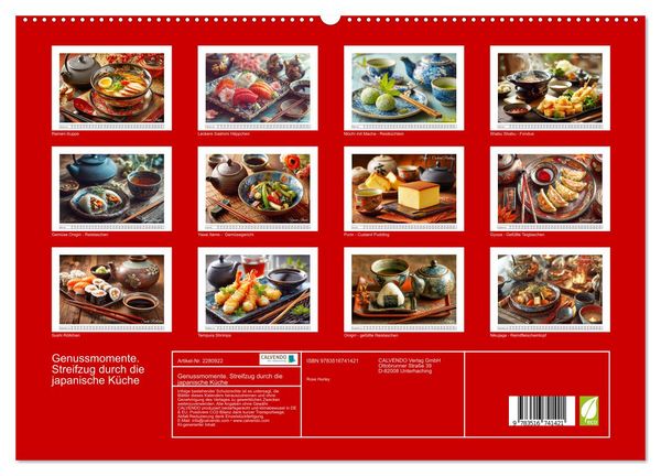 Produktbild: Genussmomente. Streifzug durch die japanische K&uuml;che (hochwertiger Premium Wandkalender 2026 DIN A2 quer), Kunstdruck in Hochglanz