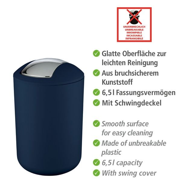 Produktbild: Schwingdeckeleimer Mod. Brasil Dunkelblau L, 6,5 Liter
