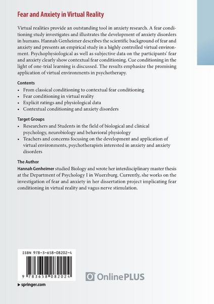 Produktbild: Fear and Anxiety in Virtual Reality