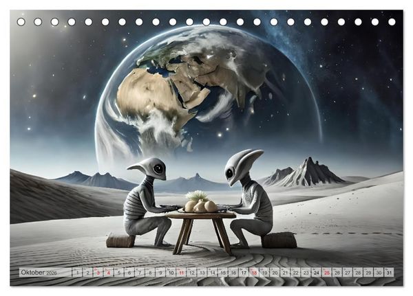 Produktbild: Aliens auf Tour (Tischkalender 2026 DIN A5 quer), CALVENDO Monatskalender