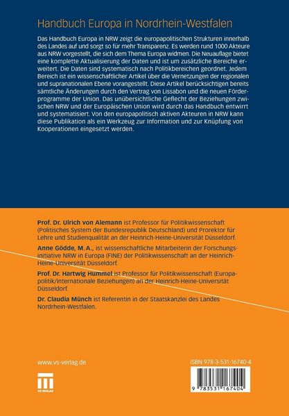 Produktbild: Handbuch Europa in Nordrhein-Westfalen