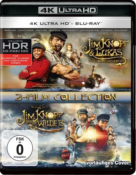 Produktbild: Jim Knopf & Lukas der Lokomotivf&uuml;hrer + Jim Knopf und die Wilde 13 (2 4K Ultra HD) (+ 2 Blu-ray 2D)