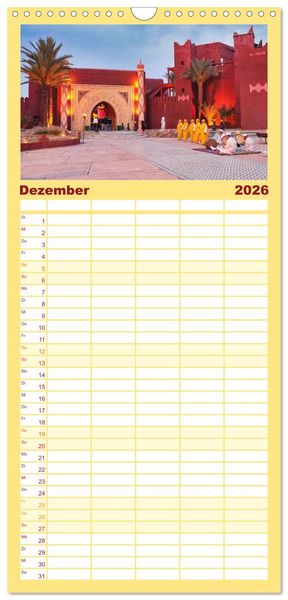 Produktbild: Familienplaner 2026 - Faszinierendes Marokko mit 5 Spalten (Wandkalender, 21 x 45 cm) CALVENDO