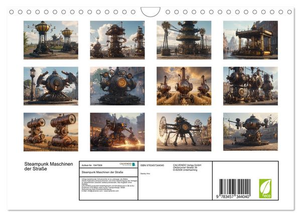Produktbild: Steampunk Maschinen der Stra&szlig;e (Wandkalender 2026 DIN A4 quer), CALVENDO Monatskalender