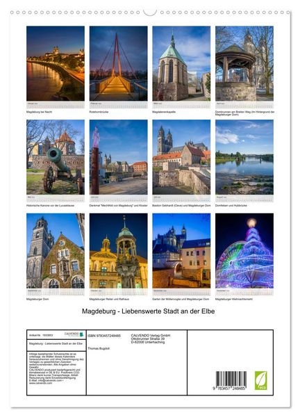 Produktbild: Magdeburg - Liebenswerte Stadt an der Elbe (hochwertiger Premium Wandkalender 2026 DIN A2 hoch), Kunstdruck in Hochglanz