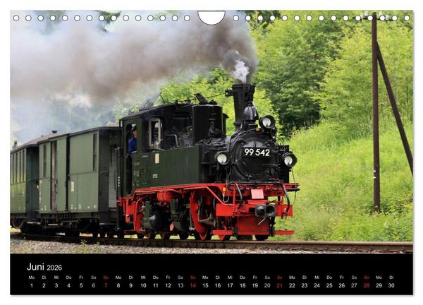 Produktbild: Dampfbahnromantik auf schmaler Spur (Wandkalender 2026 DIN A4 quer), CALVENDO Monatskalender