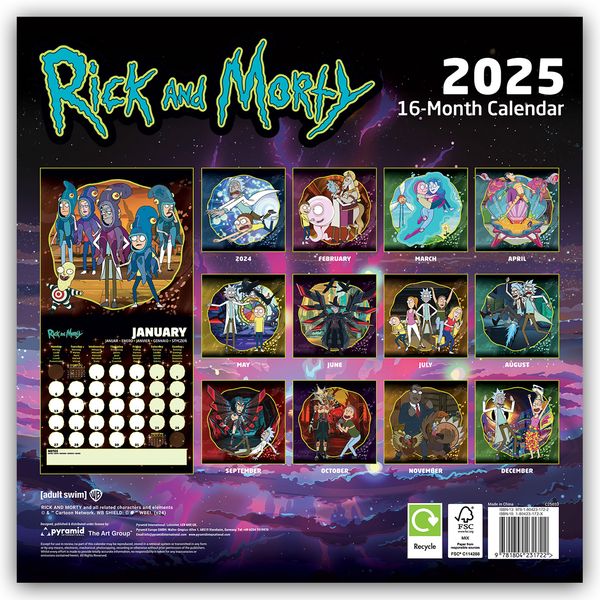 'Rick and Morty 2025 30X30 Broschürenkalender' 'Wandkalender'