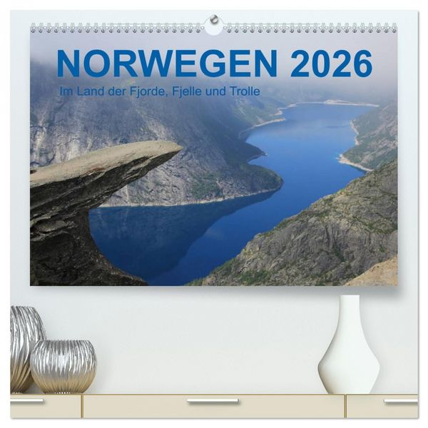 Norwegen 2026 - Im Land der Fjorde, Fjelle und Trolle (hochwertiger Premium Wandkalender 2026 DIN A2 quer), Kunstdruck in Hochglanz
