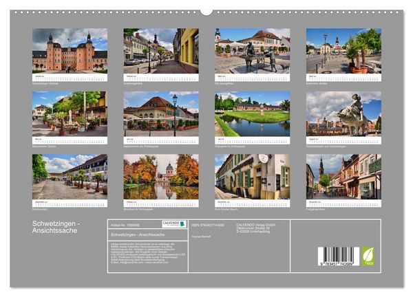 Produktbild: Schwetzingen - Ansichtssache (hochwertiger Premium Wandkalender 2026 DIN A2 quer), Kunstdruck in Hochglanz