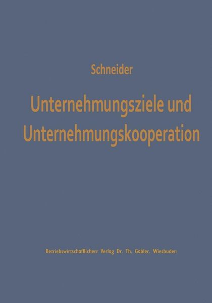 Produktbild: Unternehmungsziele und Unternehmungskooperation