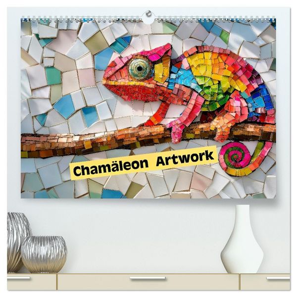 Produktbild: Cham&auml;leon Artwork (hochwertiger Premium Wandkalender 2026 DIN A2 quer), Kunstdruck in Hochglanz