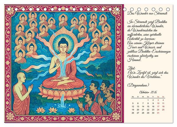 Produktbild: Siddhartas Pfad zum Buddha (Tischkalender 2026 DIN A5 quer), CALVENDO Monatskalender
