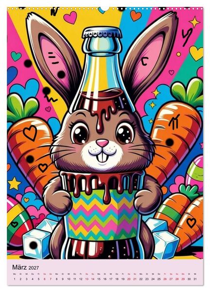 Produktbild: Poppige Cola-Flaschen (hochwertiger Premium Wandkalender 2027 DIN A2 hoch), Kunstdruck in Hochglanz