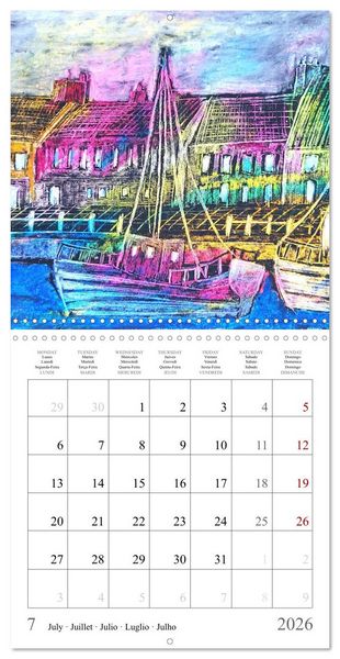 Produktbild: Maritime Adventures - Colourfully painted boats (Wall Calendar 2026 12 &times; 12 Inch) CALVENDO 12 Month Wall Calendar