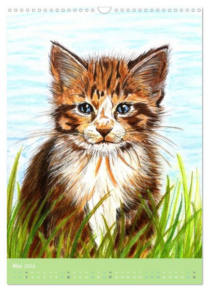 Produktbild: PortraiTierART Zauberhafte Tierzeichnungen (Wandkalender 2026 DIN A3 hoch), CALVENDO Monatskalender