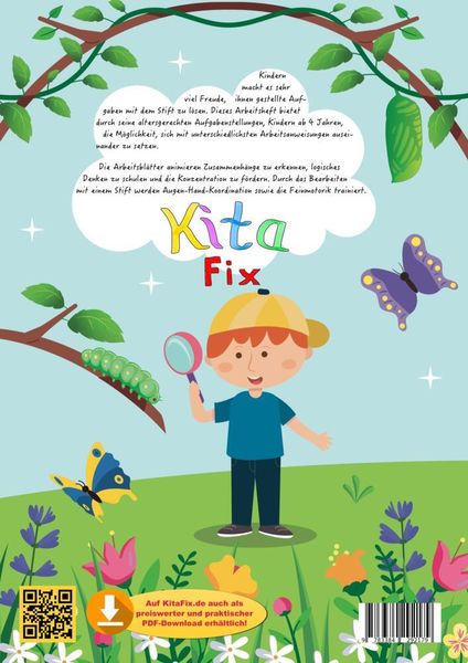 Produktbild: KitaFix-Kreativ: Arbeitsbl&auml;tter Schmetterlinge (50 Ideen f&uuml;r Vorschule und Portfolio in Kindergarten und Kita)