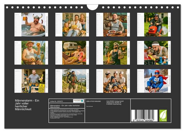 Produktbild: M&auml;nneralarm - Ein Jahr voller herrlicher M&auml;nnlichkeit (Wandkalender 2026 DIN A4 quer), CALVENDO Monatskalender