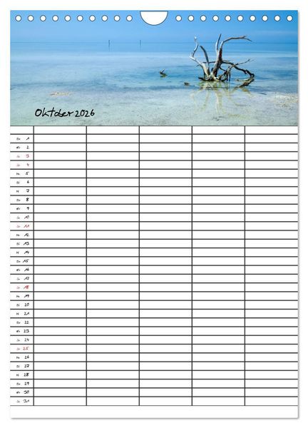 Produktbild: Idyllisches Florida / Familienplaner (Wandkalender 2026 DIN A4 hoch), CALVENDO Monatskalender