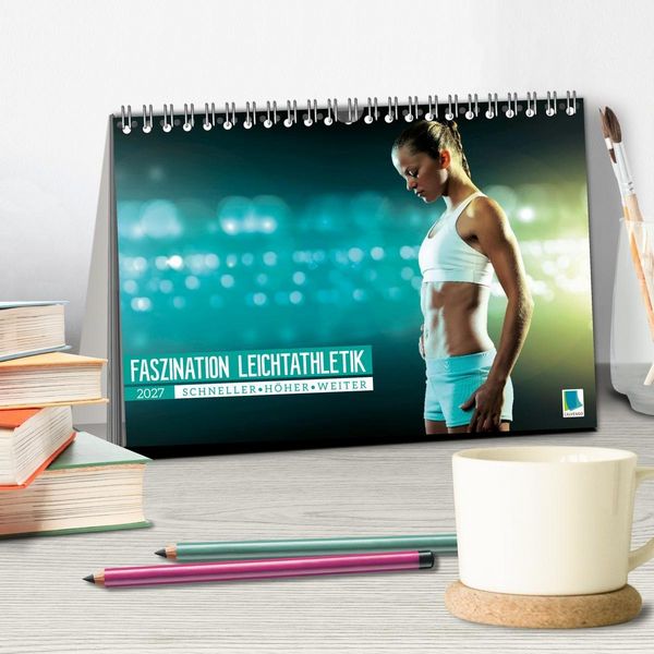 Produktbild: Faszination Leichtathletik: Schneller, h&ouml;her, weiter (Tischkalender 2027 DIN A5 quer), CALVENDO Monatskalender