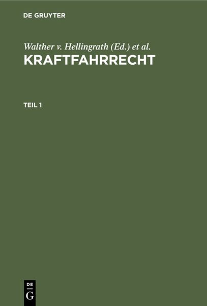 Produktbild: Kraftfahrrecht. Teil 1