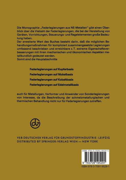 Produktbild: Federlegierungen aus NE-Metallen