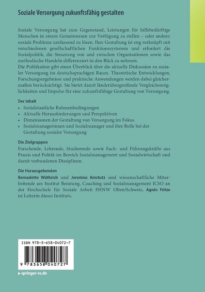 Produktbild: Soziale Versorgung zukunftsf&auml;hig gestalten