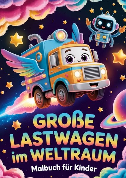 Produktbild: Gro&szlig;e Lastwagen im Weltraum Malbuch f&uuml;r Kinder