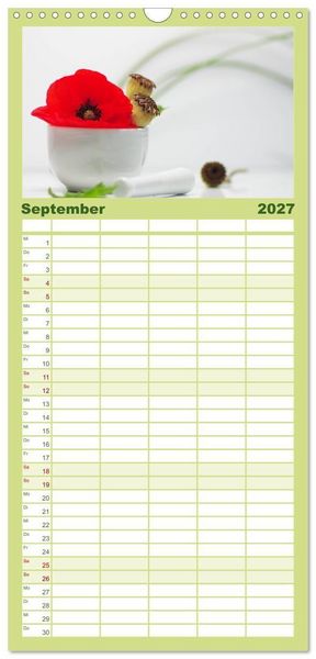 Produktbild: Familienplaner 2027 - Helfende Kr&auml;uter aus dem Garten mit 5 Spalten (Wandkalender, 21 x 45 cm) CALVENDO
