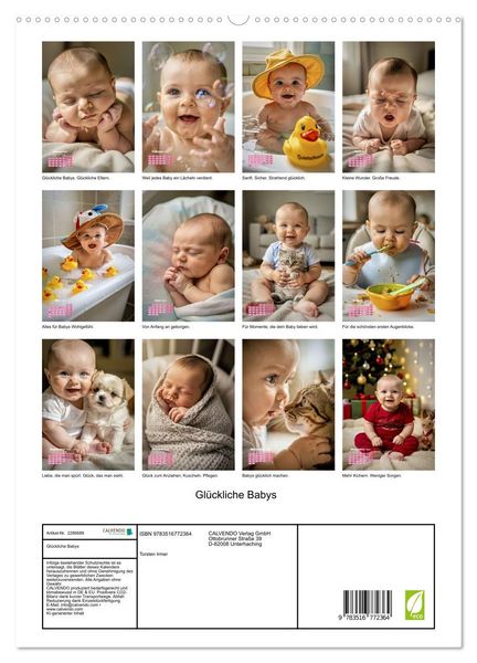 Produktbild: Gl&uuml;ckliche Babys (hochwertiger Premium Wandkalender 2027 DIN A2 hoch), Kunstdruck in Hochglanz