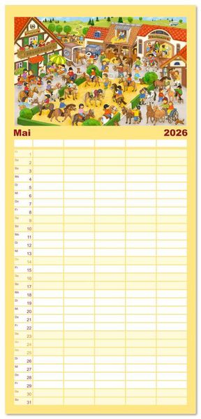 Produktbild: Familienplaner 2026 - Wimmelig durch das Jahr mit 5 Spalten (Wandkalender, 21 x 45 cm) CALVENDO