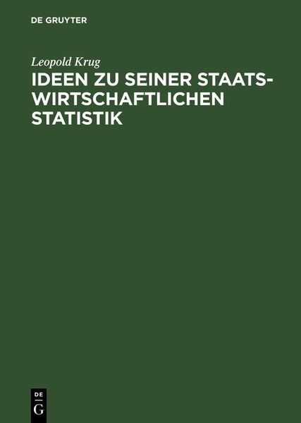 Produktbild: Ideen zu seiner staatswirtschaftlichen Statistik