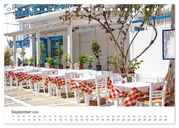 Produktbild: Stadt Mykonos - Impressionen (Tischkalender 2026 DIN A5 quer), CALVENDO Monatskalender