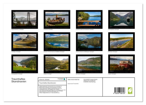 Produktbild: Traumhaftes Skandinavien (hochwertiger Premium Wandkalender 2026 DIN A2 quer), Kunstdruck in Hochglanz