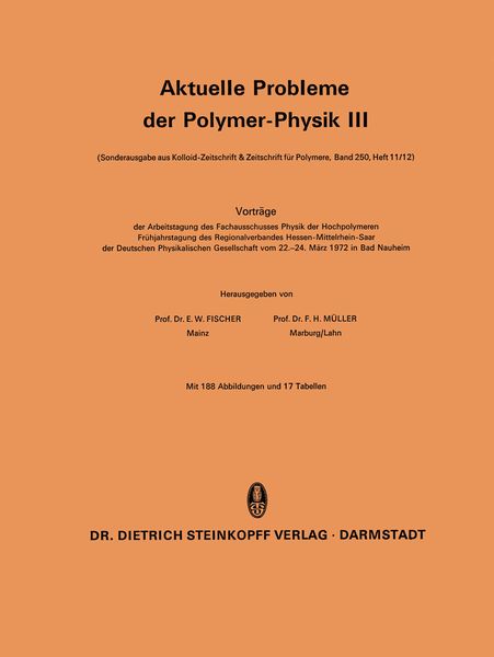 Produktbild: Aktuelle Probleme der Polymer-Physik III