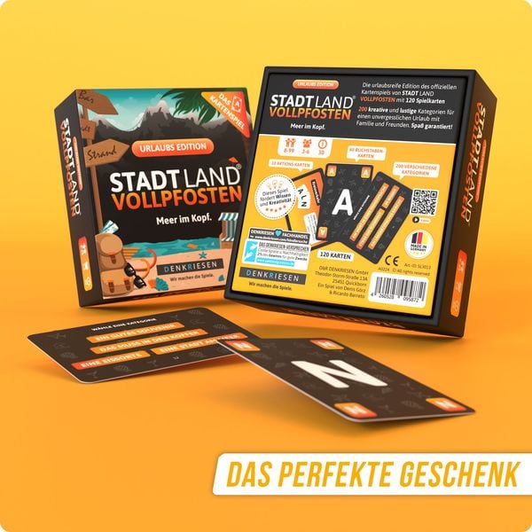 Denkriesen - Stadt Land Vollpfosten® - das Kartenspiel - Urlaubs Edition - "meer im Kopf."