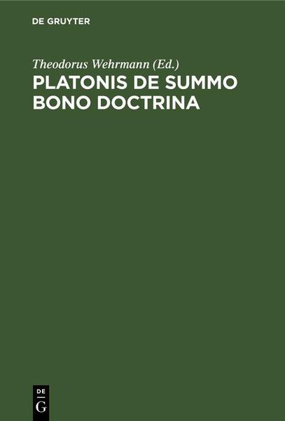 Produktbild: Platonis De Summo Bono Doctrina