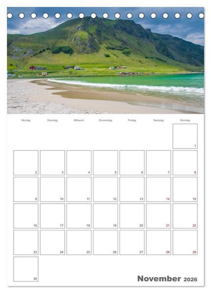 Produktbild: Norwegen - Reiseplaner (Tischkalender 2026 DIN A5 hoch), CALVENDO Monatskalender