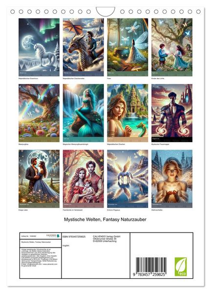 Produktbild: Mystische Welten, Fantasy Naturzauber (Wandkalender 2026 DIN A4 hoch), CALVENDO Monatskalender