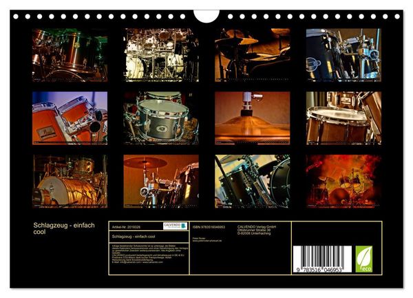 Produktbild: Schlagzeug - einfach cool (Wandkalender 2026 DIN A4 quer), CALVENDO Monatskalender