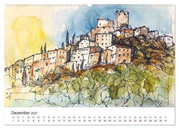 Produktbild: Italienische Reiseskizzen (Wandkalender 2027 DIN A2 quer), CALVENDO Monatskalender