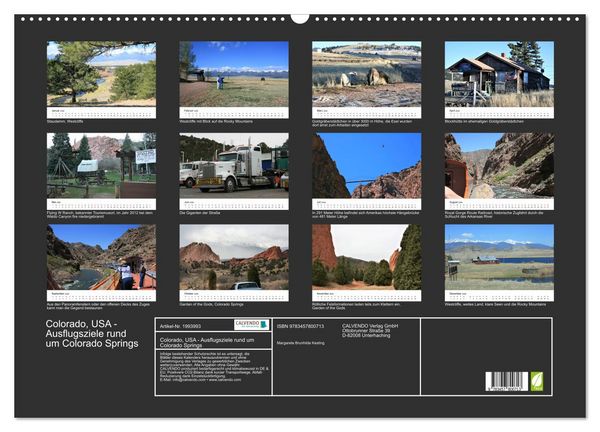 Produktbild: Colorado, USA - Ausflugsziele rund um Colorado Springs (Wandkalender 2026 DIN A2 quer), CALVENDO Monatskalender
