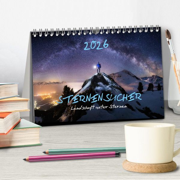 Produktbild: Sternensucher - Landschaft unter Sternen (Tischkalender 2026 DIN A5 quer), CALVENDO Monatskalender