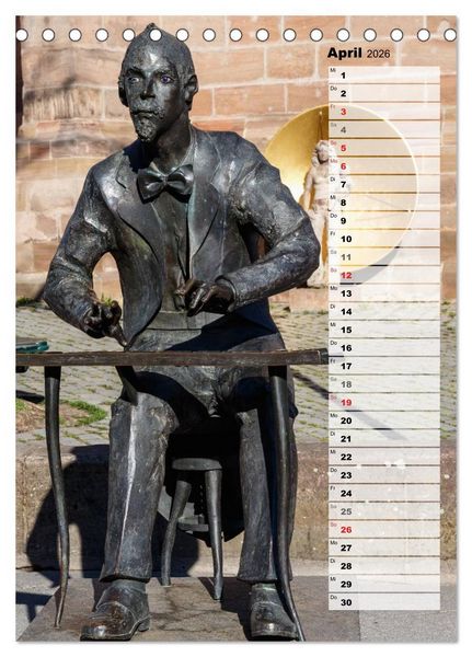 Produktbild: Schwabach Geburtstagskalender (Tischkalender 2026 DIN A5 hoch), CALVENDO Monatskalender