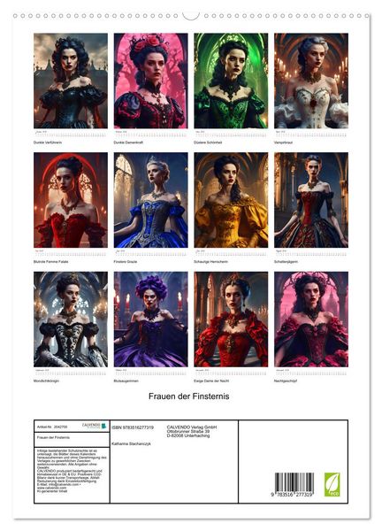 Produktbild: Frauen der Finsternis (hochwertiger Premium Wandkalender 2026 DIN A2 hoch), Kunstdruck in Hochglanz