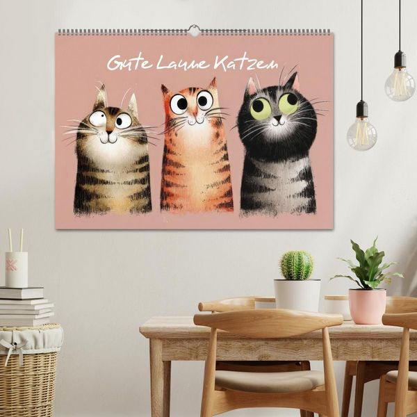 Produktbild: Gute Laune Katzen (Wandkalender 2027 DIN A2 quer), CALVENDO Monatskalender