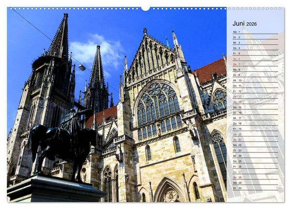 Produktbild: REGENSBURG - Impressionen (Wandkalender 2026 DIN A2 quer), CALVENDO Monatskalender