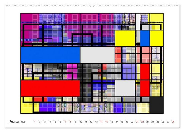 Produktbild: Abstract Variations inspired by Mondrian (hochwertiger Premium Wandkalender 2026 DIN A2 quer), Kunstdruck in Hochglanz