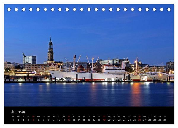 Produktbild: Hamburger Hafen (Tischkalender 2026 DIN A5 quer), CALVENDO Monatskalender
