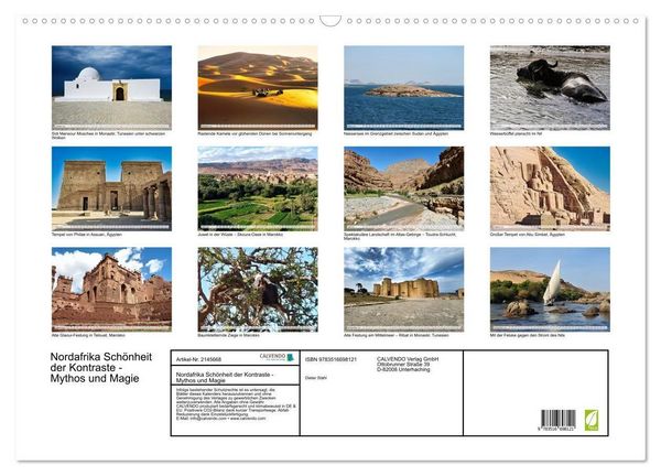 Produktbild: Nordafrika Sch&ouml;nheit der Kontraste - Mythos und Magie (Wandkalender 2026 DIN A2 quer), CALVENDO Monatskalender