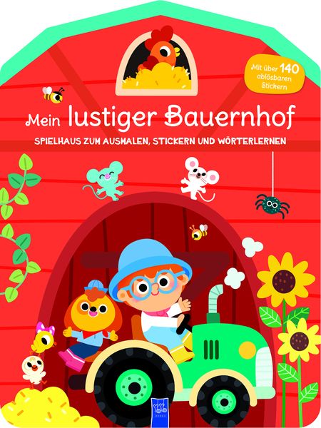 Mein lustiger Bauernhof - Spielhaus zum Ausmalen, Stickern und Wörter lerner, Paperback von , YoYo Books, 9789465052960
